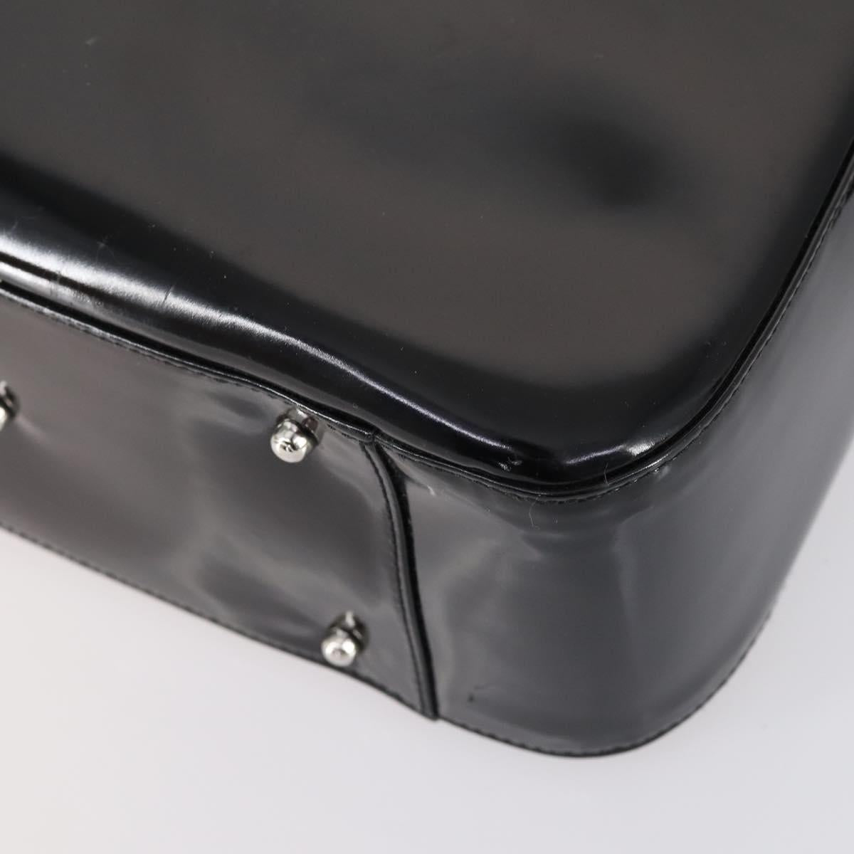 GUCCI Soho Hand Bag Enamel 2way Black Silver 000 1013 0504 Auth th6522