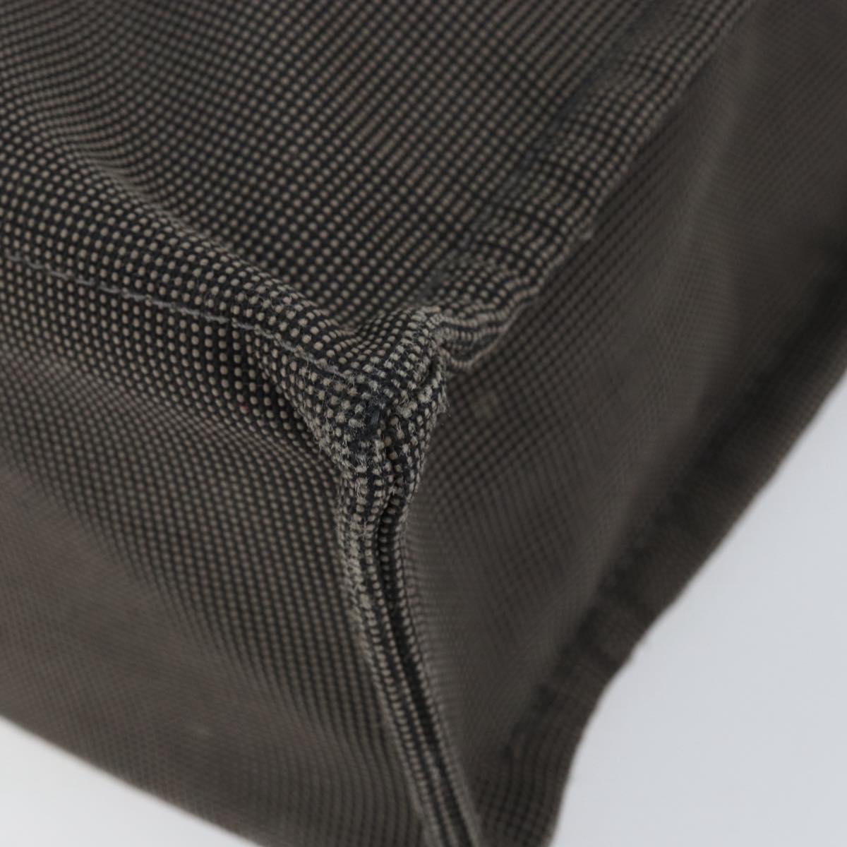 HERMES Her Line MM Hand Bag Canvas Gray Silver Auth th6523