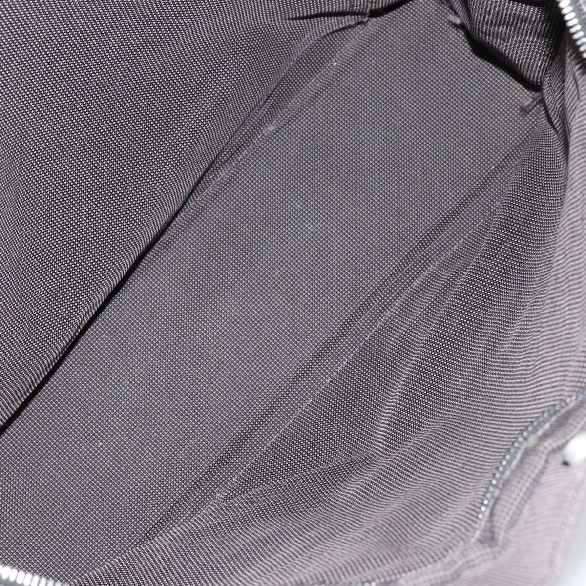 HERMES Her Line MM Hand Bag Canvas Gray Silver Auth th6523