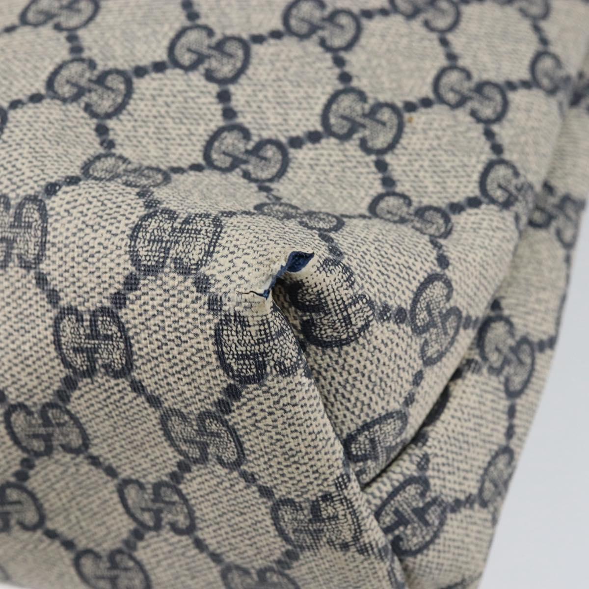 GUCCI GG Supreme Sherry Line Tote Bag PVC Navy Red 002 4487 39 Auth th6526