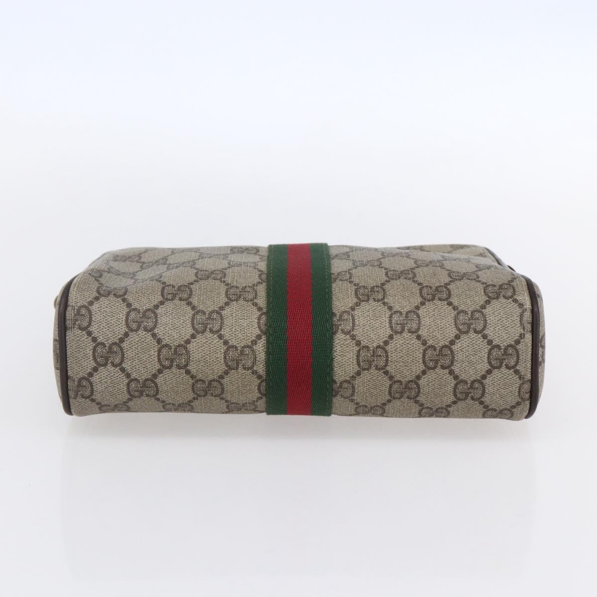 GUCCI GG Supreme Web Sherry Line Bag PVC Beige Red 40 014 3553 Auth th6527