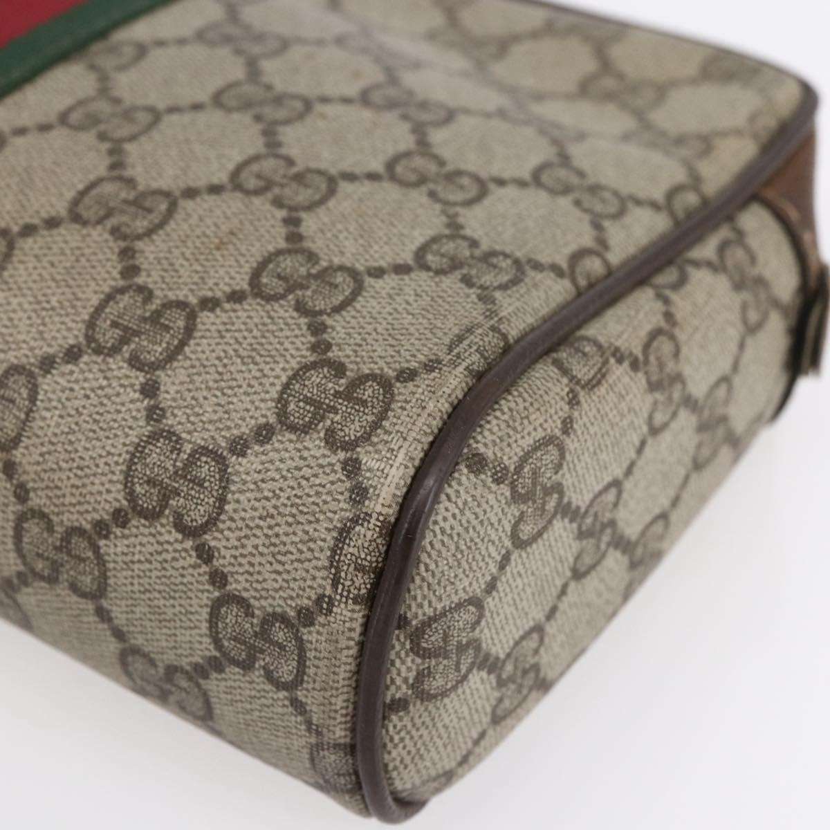 GUCCI GG Supreme Web Sherry Line Bag PVC Beige Red 40 014 3553 Auth th6527