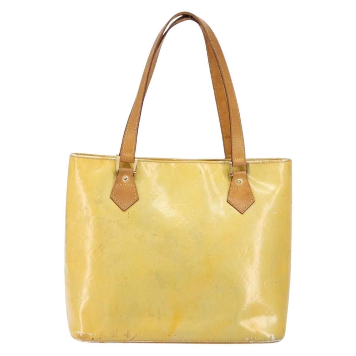 LOUIS VUITTON Monogram Vernis Houston Hand Bag Gris M91053 LV Auth th6529