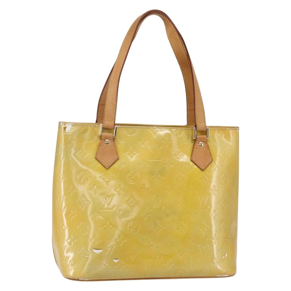 LOUIS VUITTON Monogram Vernis Houston Hand Bag Gris M91053 LV Auth th6530