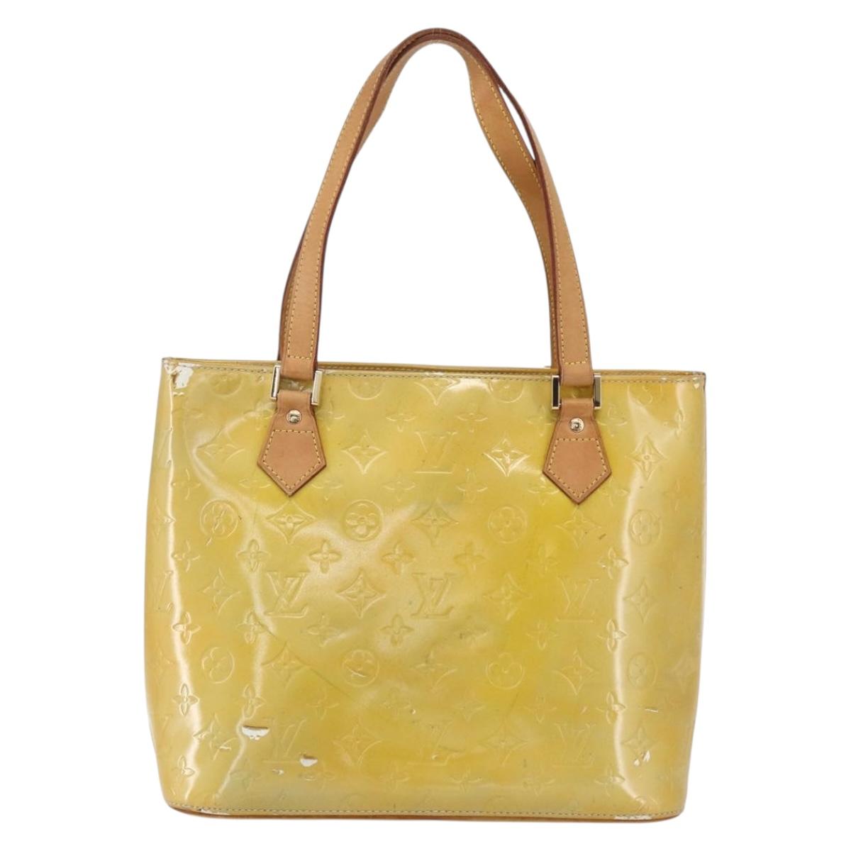 LOUIS VUITTON Monogram Vernis Houston Hand Bag Gris M91053 LV Auth th6530