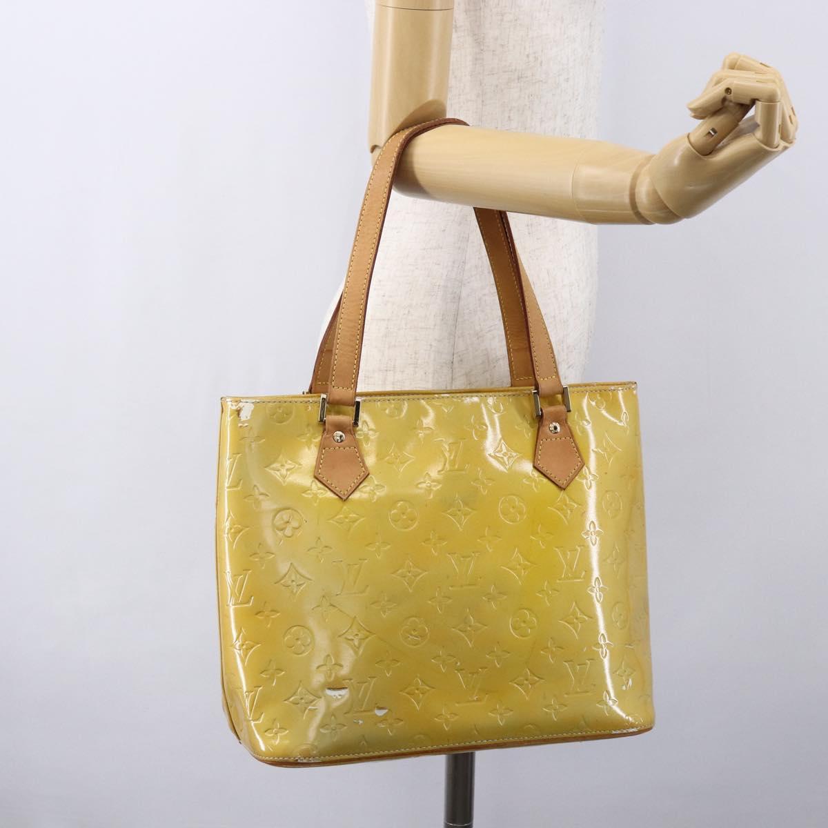 LOUIS VUITTON Monogram Vernis Houston Hand Bag Gris M91053 LV Auth th6530