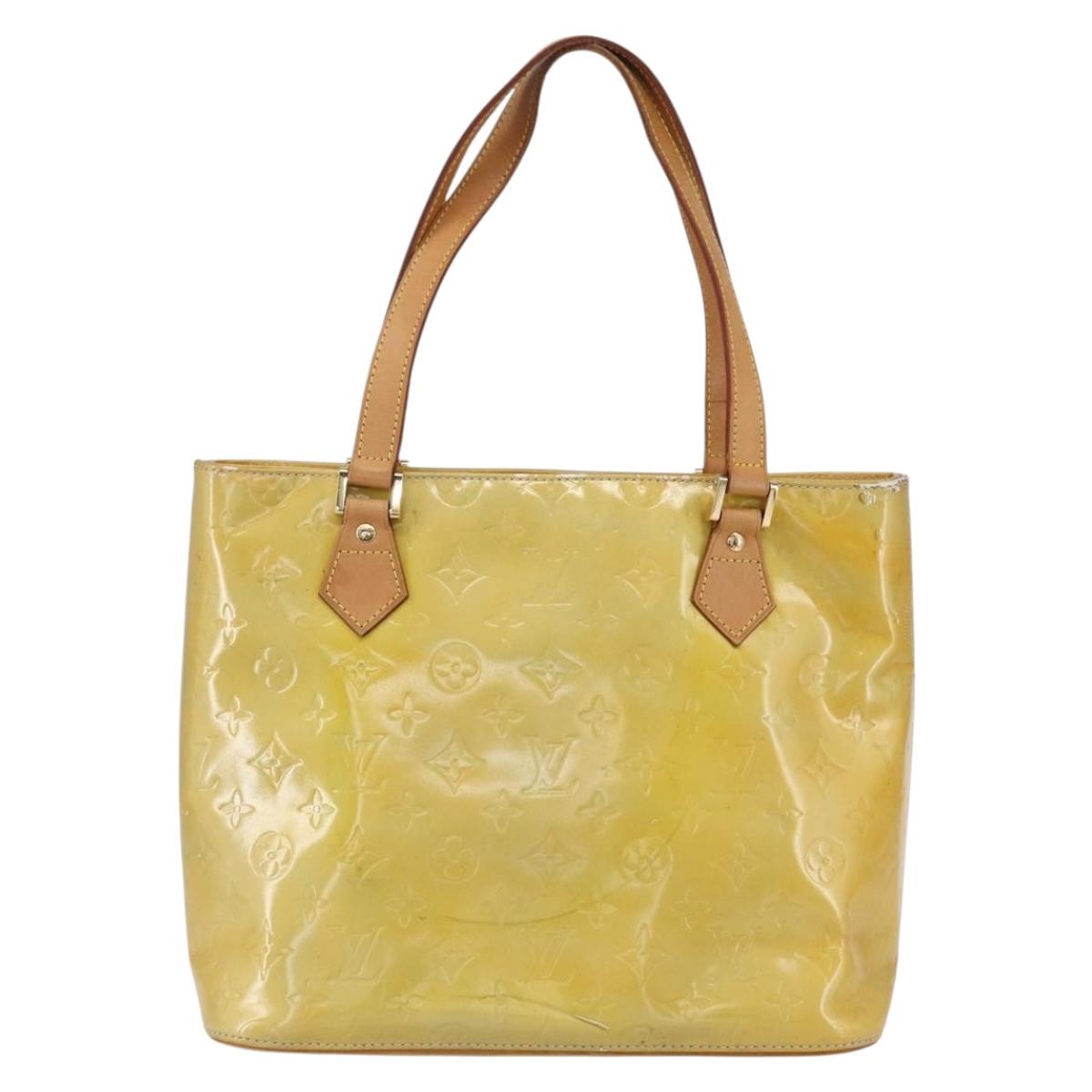 LOUIS VUITTON Monogram Vernis Houston Hand Bag Gris M91053 LV Auth th6530