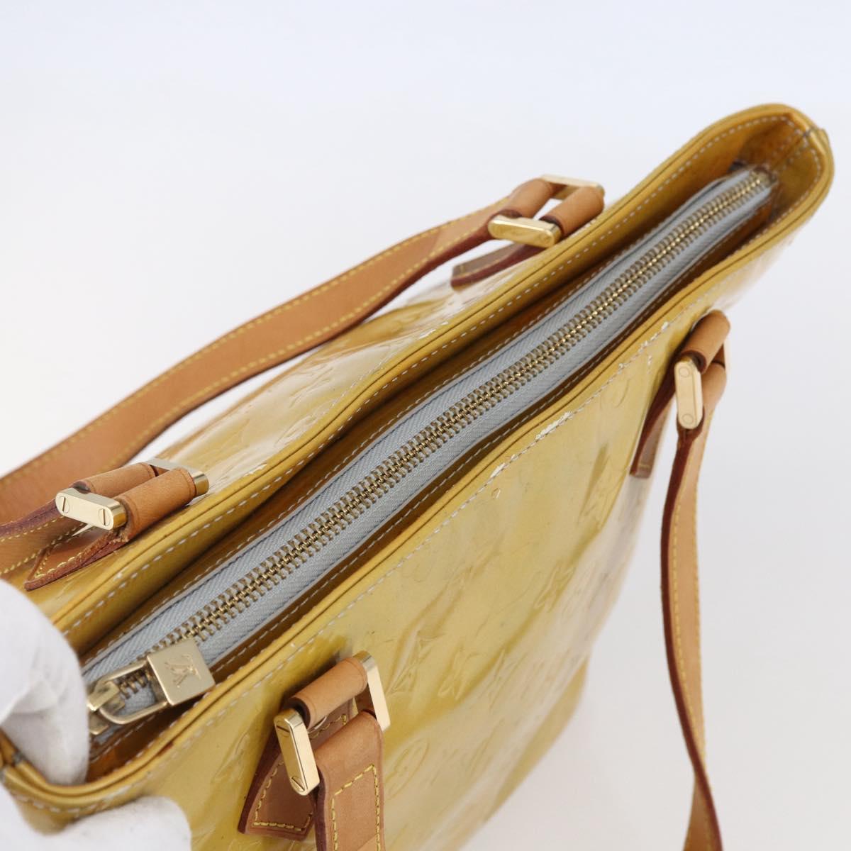 LOUIS VUITTON Monogram Vernis Houston Hand Bag Gris M91053 LV Auth th6530