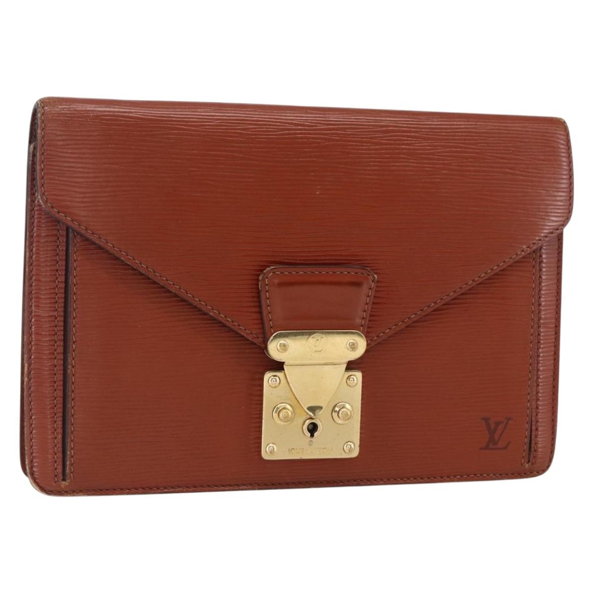 LOUIS VUITTON Epi Serie Dragonne Hand Bag Brown M52618 LV Auth th6531