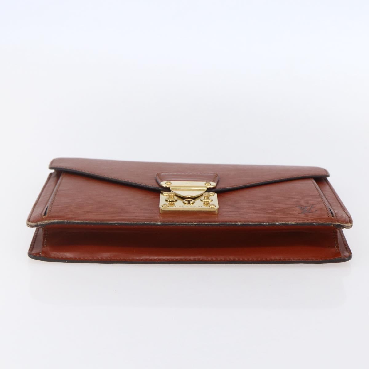 LOUIS VUITTON Epi Serie Dragonne Hand Bag Brown M52618 LV Auth th6531