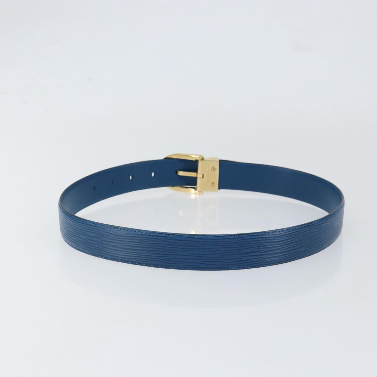 LOUIS VUITTON Epi Ceinture Classic Belt 32.7"" Blue LV Auth th6547