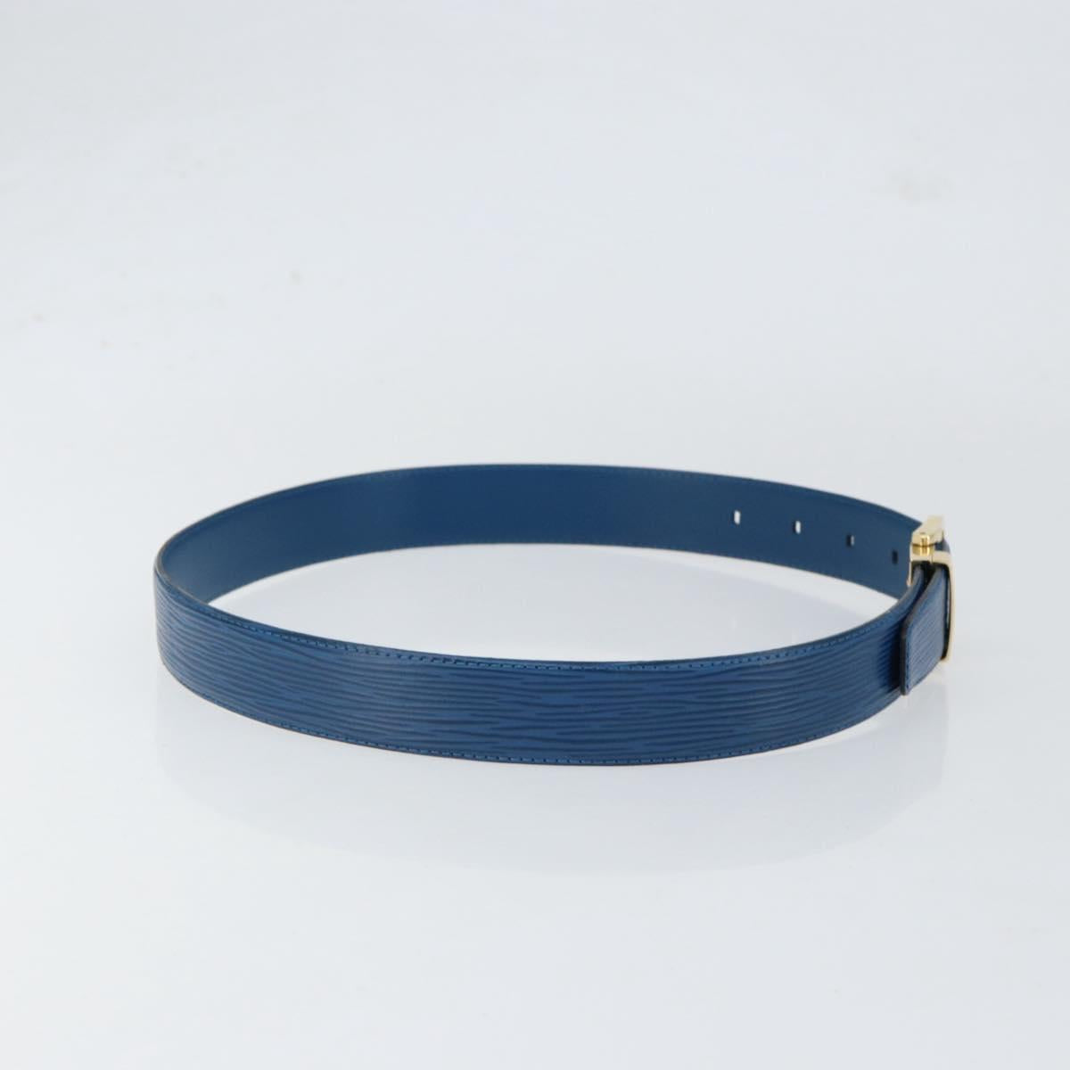 LOUIS VUITTON Epi Ceinture Classic Belt 32.7"" Blue LV Auth th6547