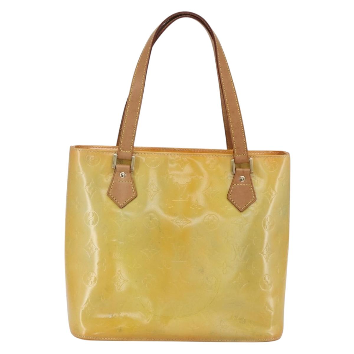 LOUIS VUITTON Monogram Vernis Houston Hand Bag Gris M91053 LV Auth th6551
