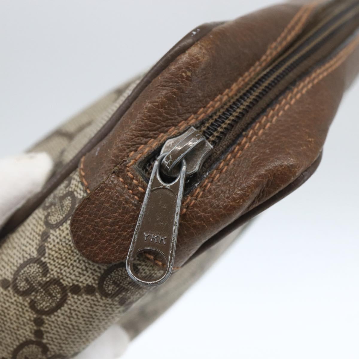 GUCCI GG Supreme Web Sherry Line Clutch Bag PVC Beige Gold 89 01 012 Auth th6554
