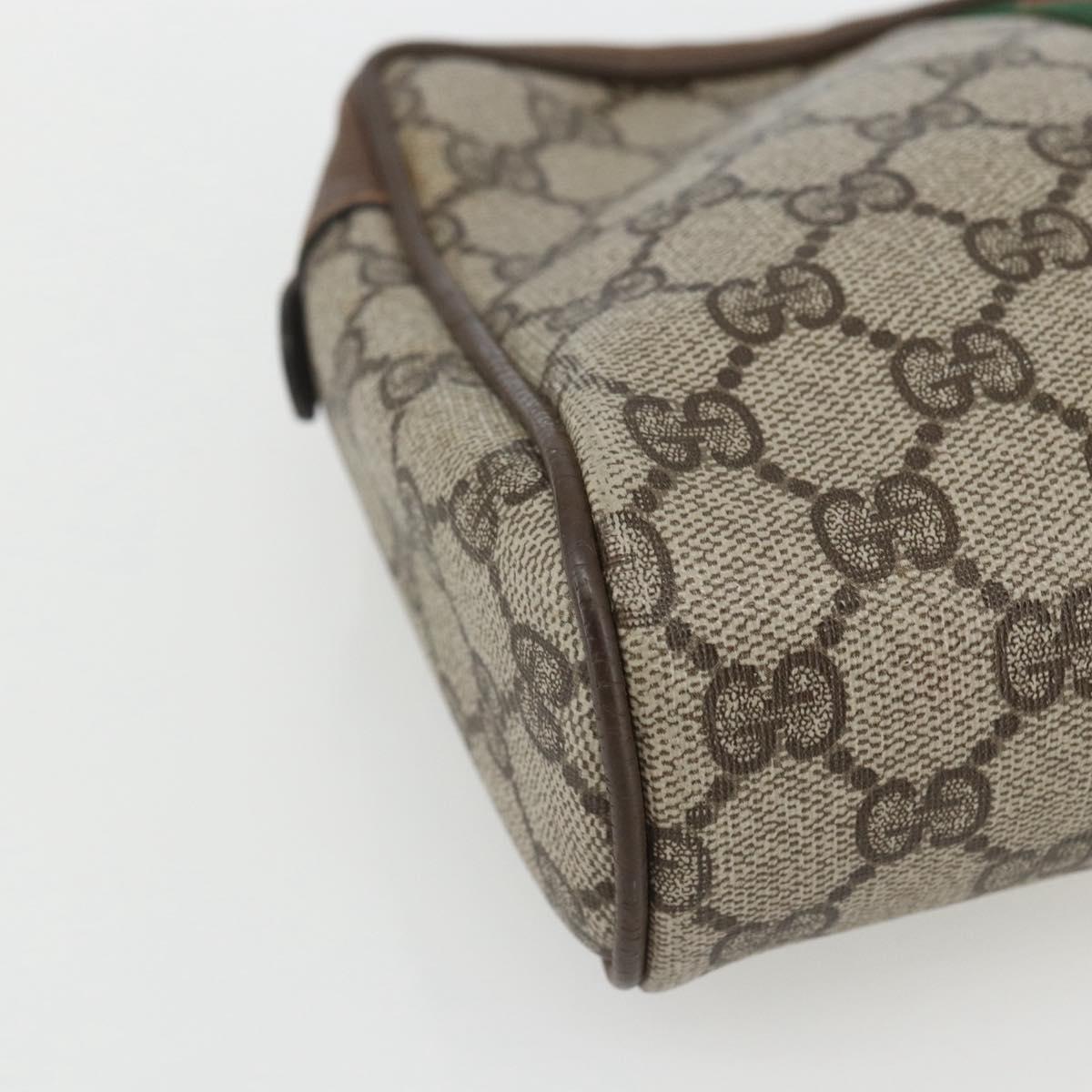 GUCCI GG Supreme Web Sherry Line Clutch Bag PVC Beige Gold 89 01 012 Auth th6554