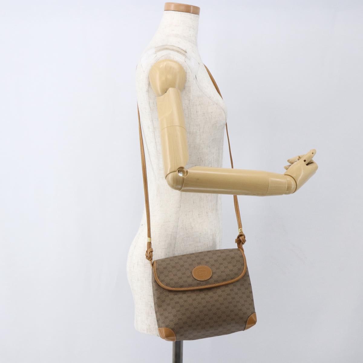 GUCCI Micro GG Supreme Shoulder Bag PVC Beige Gold 007 56 0087 Auth th6555