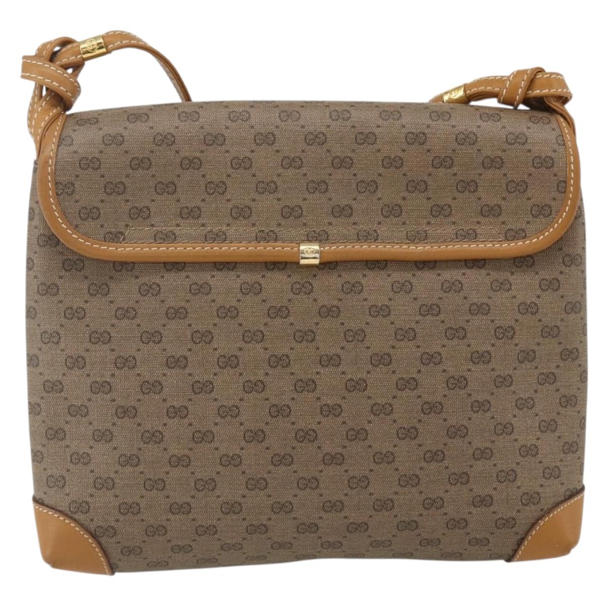 GUCCI Micro GG Supreme Shoulder Bag PVC Beige Gold 007 56 0087 Auth th6555
