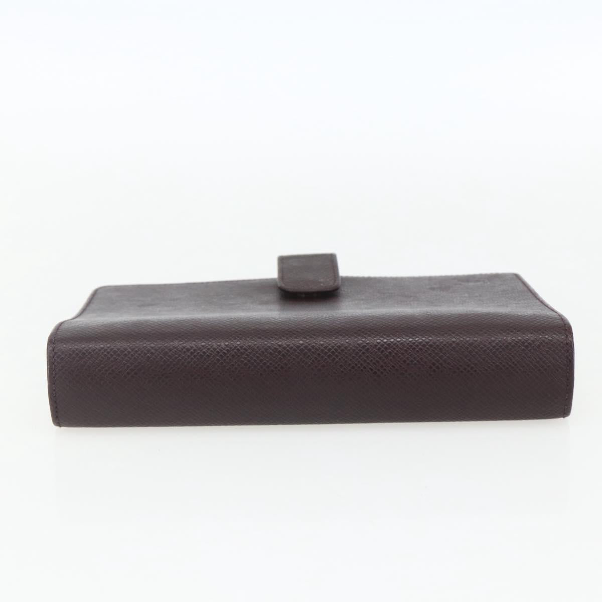 LOUIS VUITTON Taiga Agenda MM Day Planner Cover Acajou R20416 LV Auth th6572