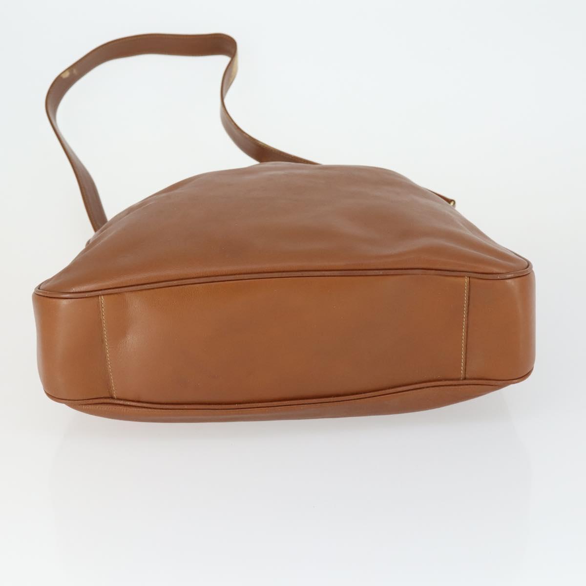GUCCI Bamboo Shoulder Bag Leather 2way Brown Gold 001 1781 1577 Auth th6578