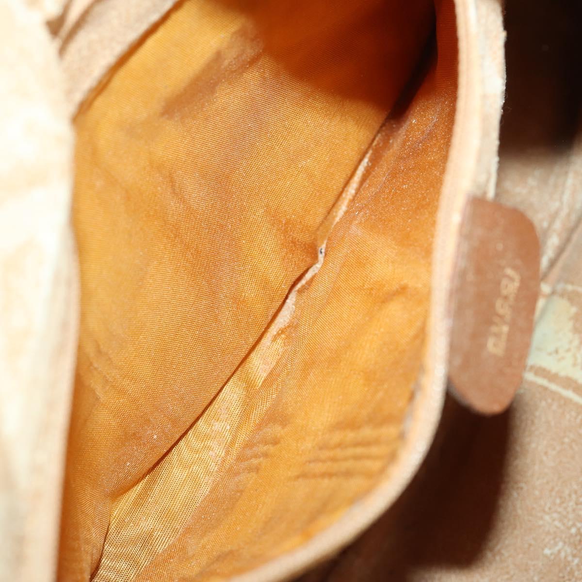 GUCCI Bamboo Shoulder Bag Leather 2way Brown Gold 001 1781 1577 Auth th6578