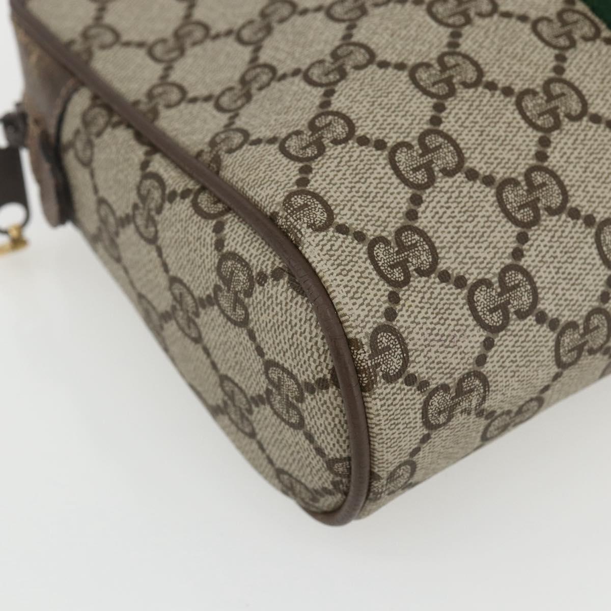 GUCCI GG Supreme Web Sherry Line Clutch Bag PVC Beige Gold 75 01 012 Auth th6579