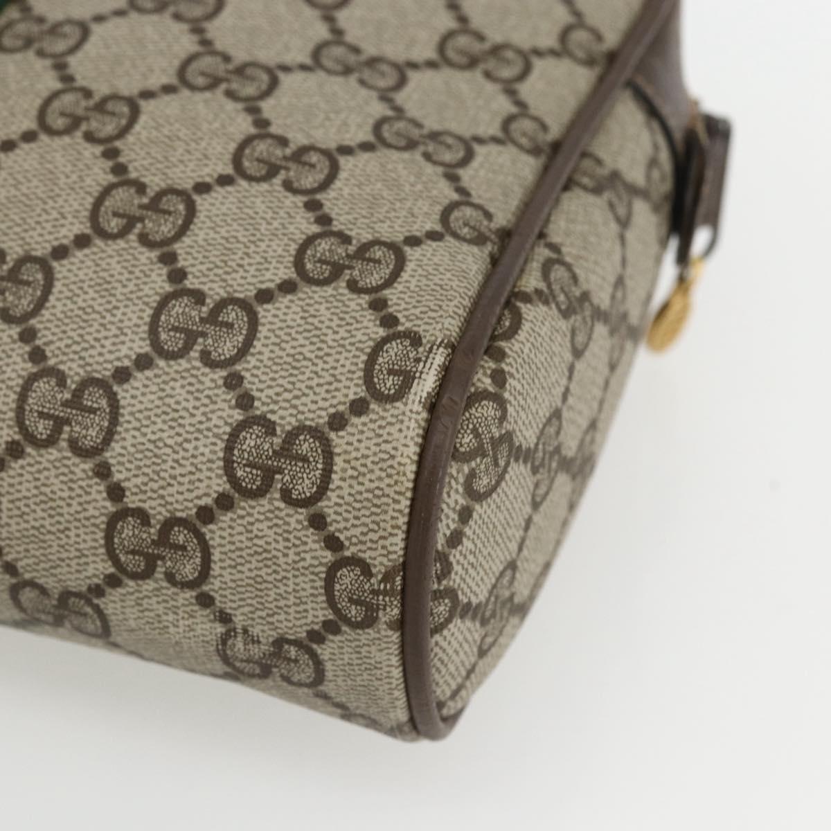 GUCCI GG Supreme Web Sherry Line Clutch Bag PVC Beige Gold 75 01 012 Auth th6579
