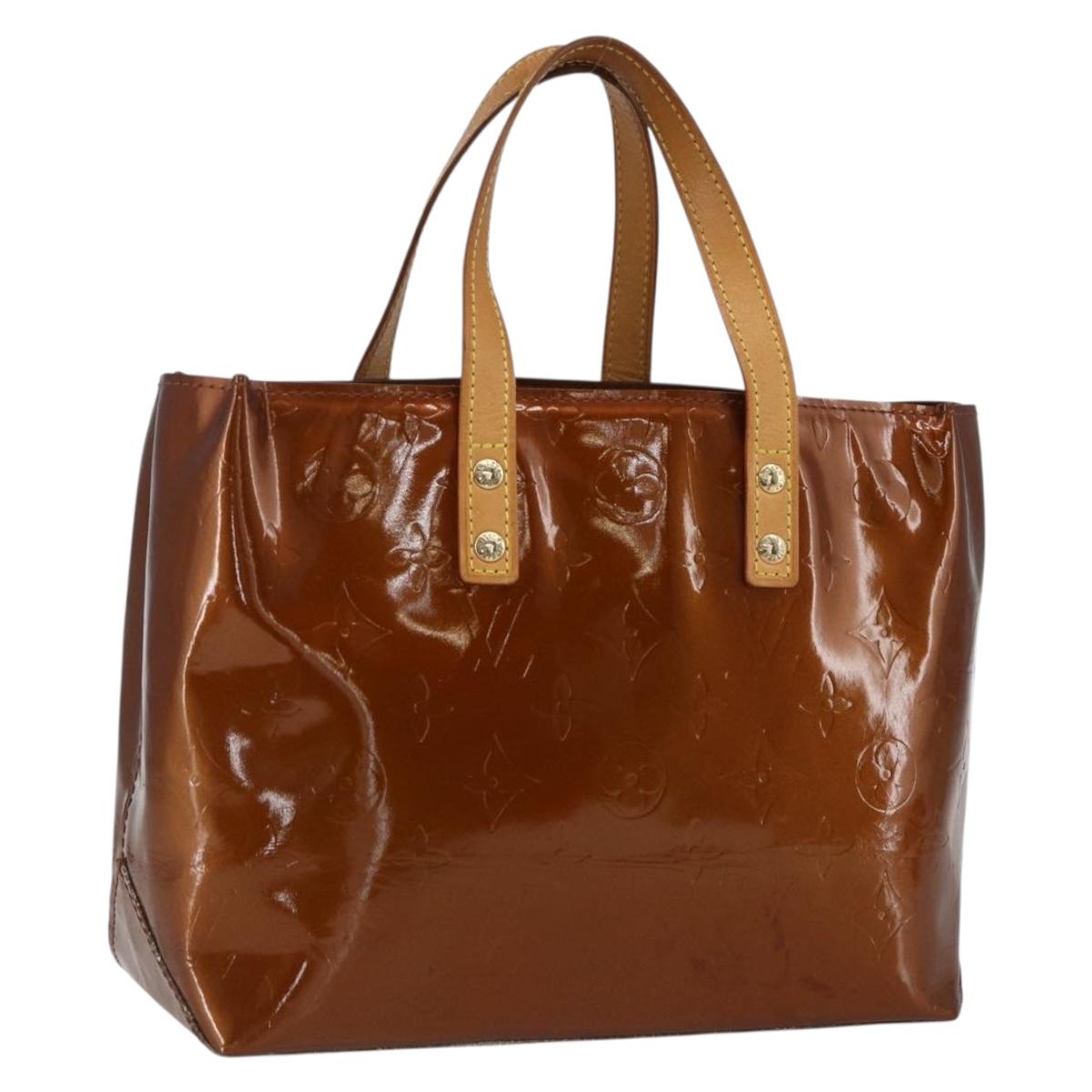 LOUIS VUITTON Monogram Vernis Reade PM Hand Bag Bronze M91146 LV Auth th6587