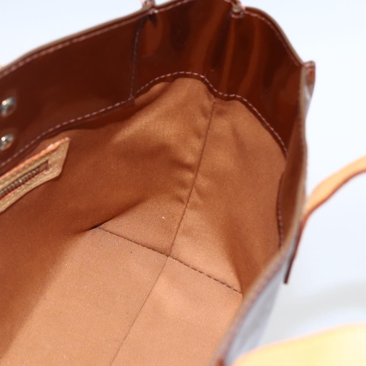 LOUIS VUITTON Monogram Vernis Reade PM Hand Bag Bronze M91146 LV Auth th6587