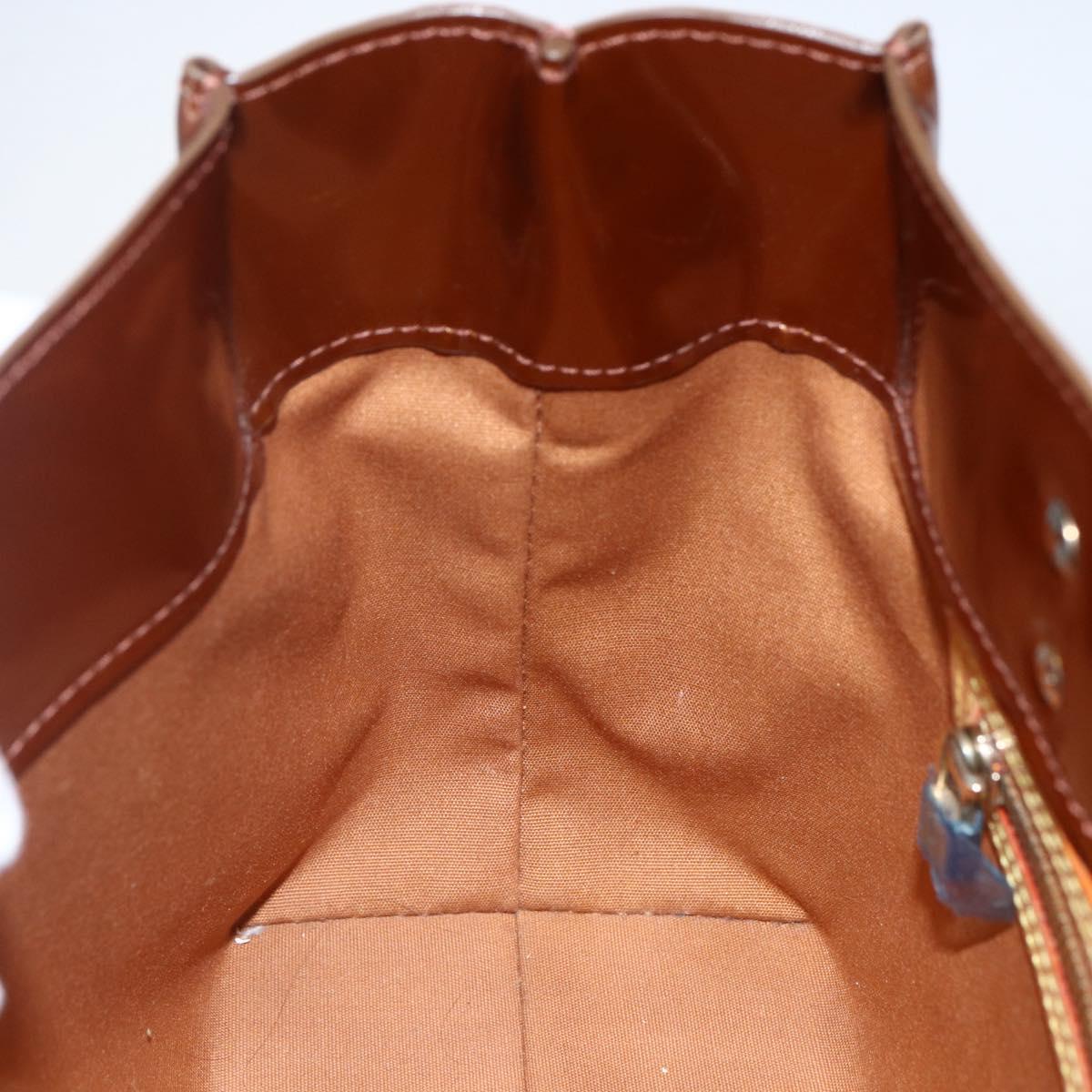 LOUIS VUITTON Monogram Vernis Reade PM Hand Bag Bronze M91146 LV Auth th6587