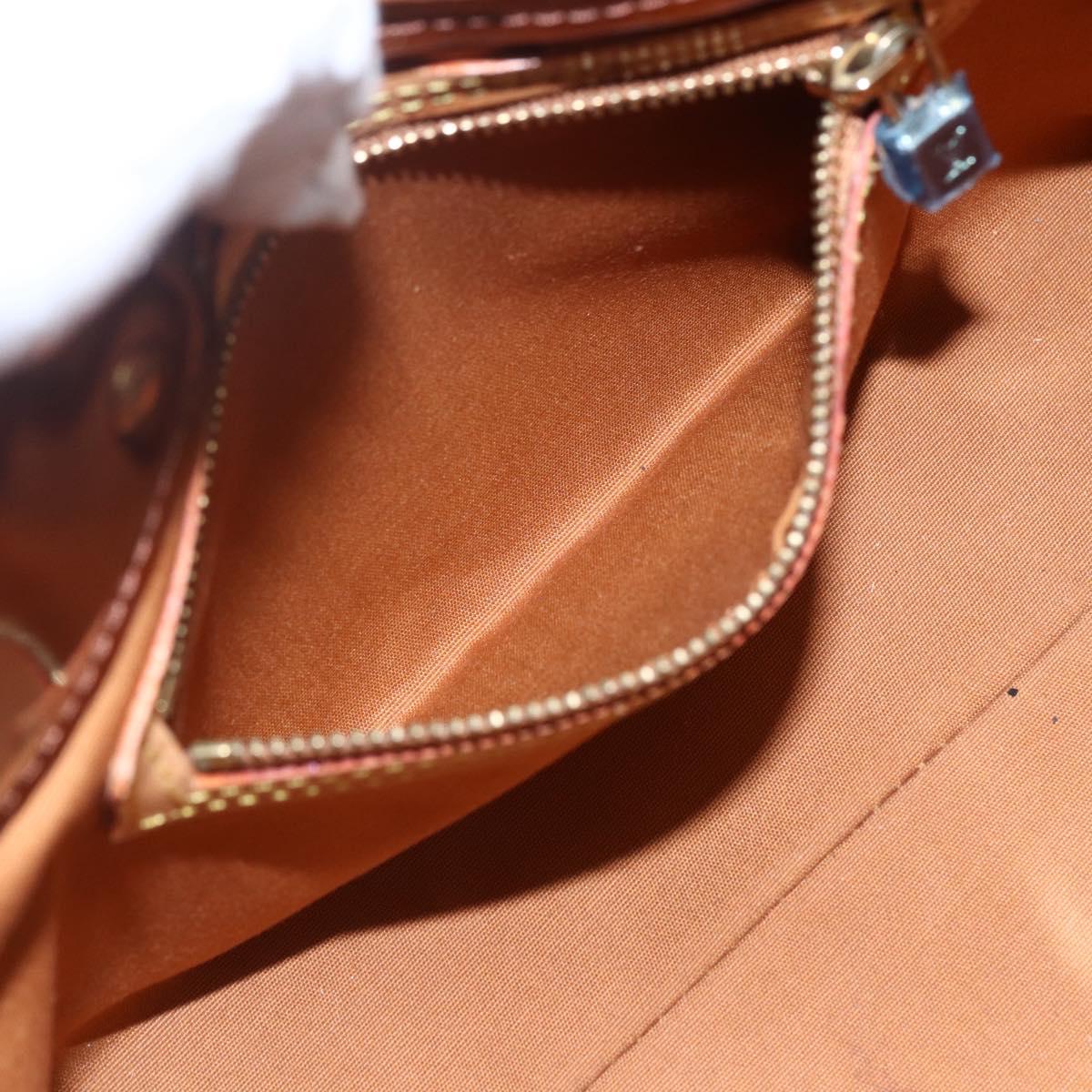 LOUIS VUITTON Monogram Vernis Reade PM Hand Bag Bronze M91146 LV Auth th6587