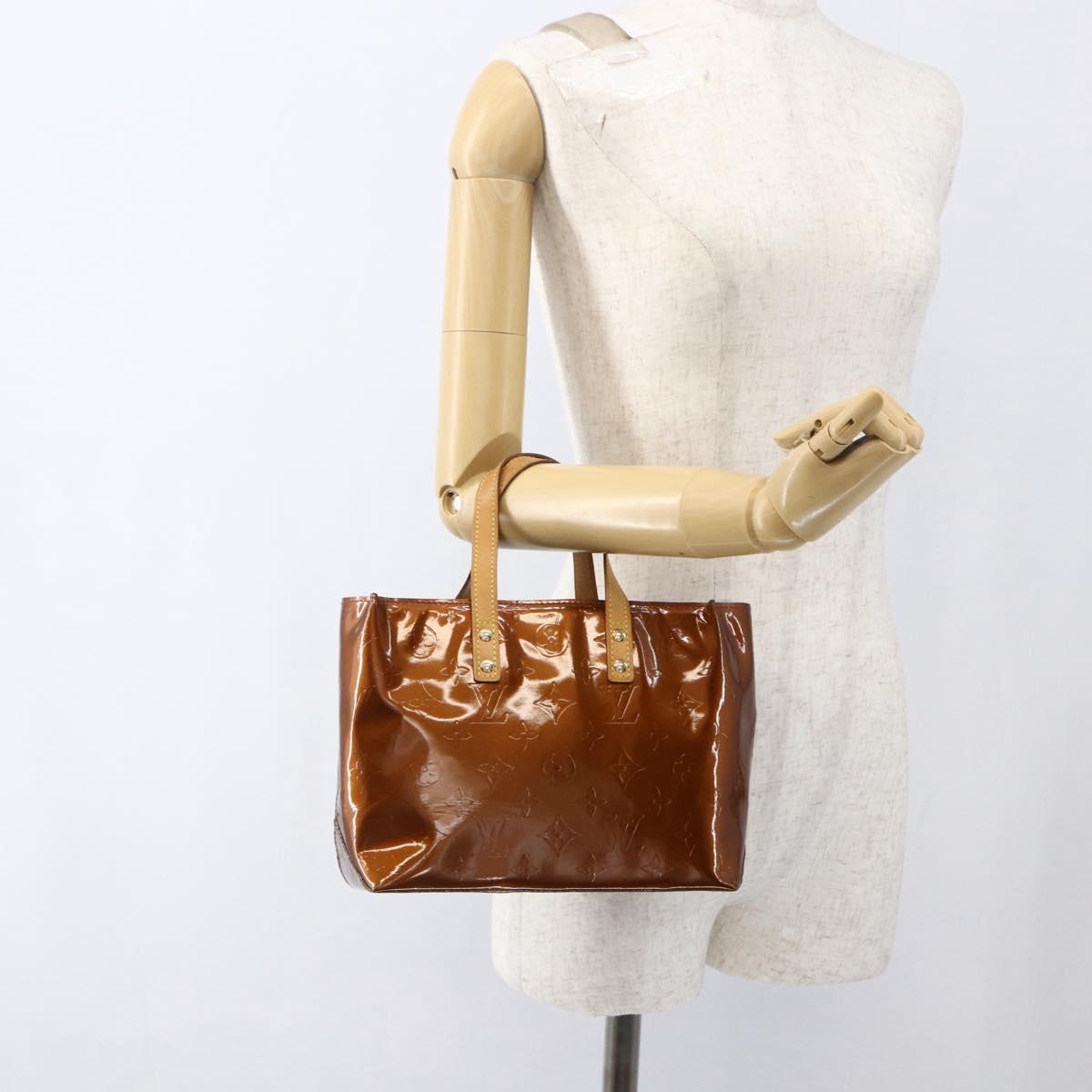 LOUIS VUITTON Monogram Vernis Reade PM Hand Bag Bronze M91146 LV Auth th6587