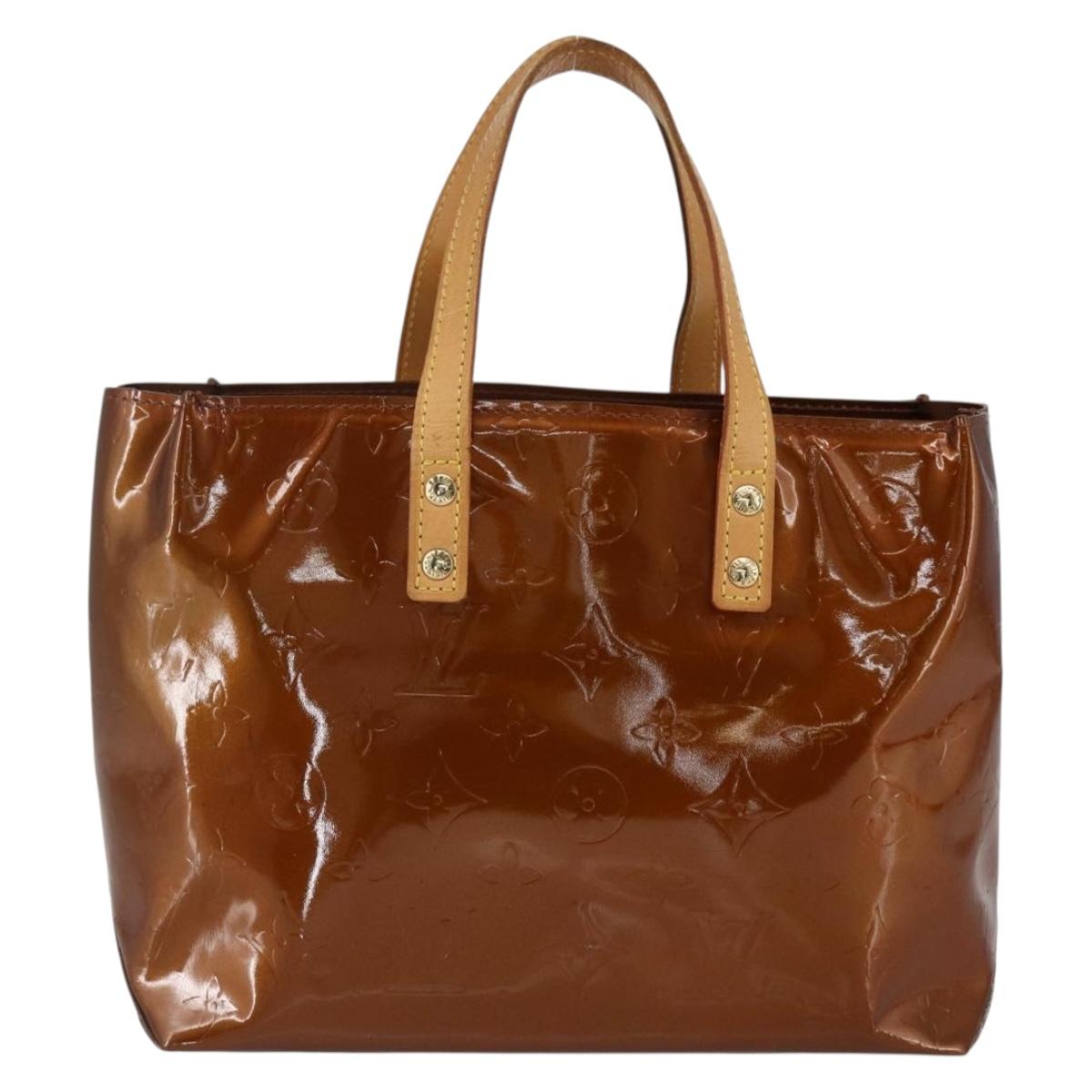 LOUIS VUITTON Monogram Vernis Reade PM Hand Bag Bronze M91146 LV Auth th6587