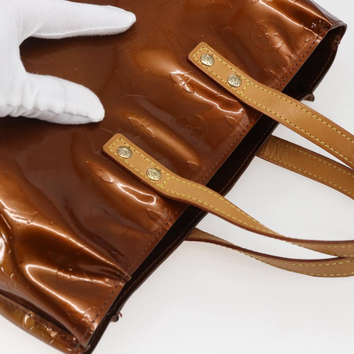 LOUIS VUITTON Monogram Vernis Reade PM Hand Bag Bronze M91146 LV Auth th6587