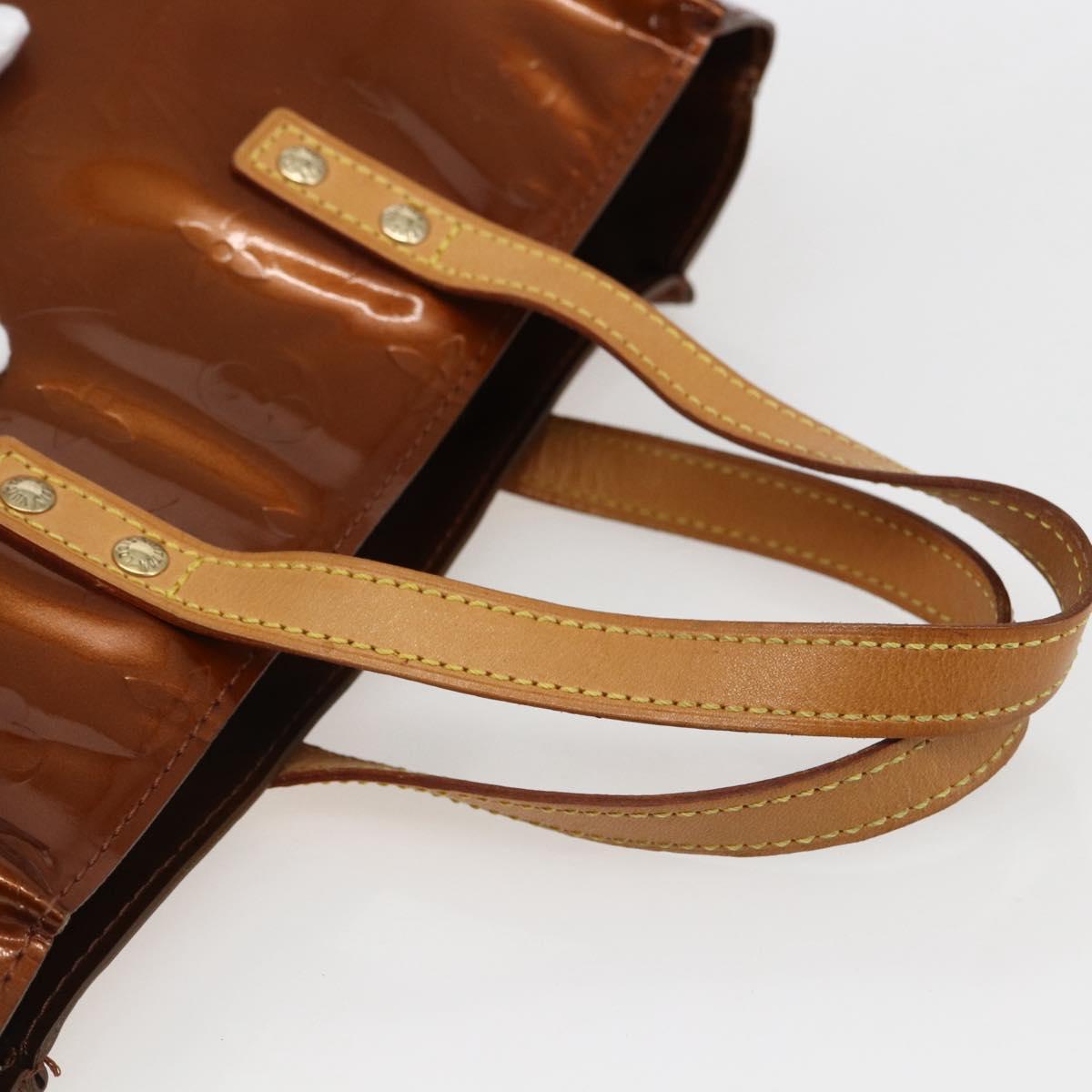 LOUIS VUITTON Monogram Vernis Reade PM Hand Bag Bronze M91146 LV Auth th6587