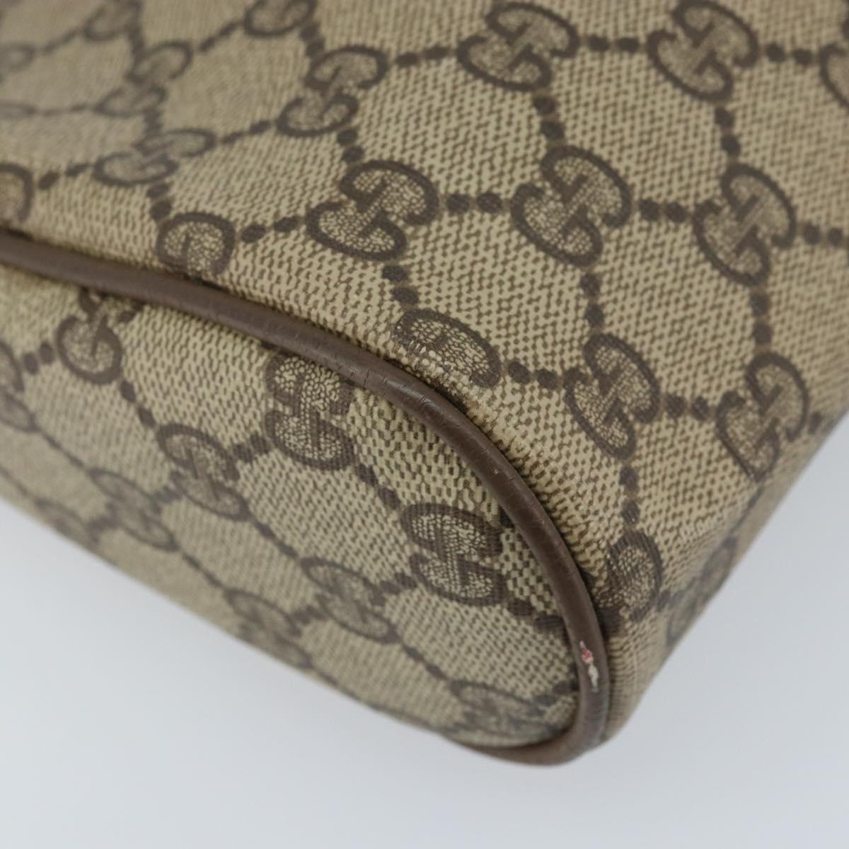 GUCCI GG Supreme Web Sherry Line Bag PVC Beige Gold Red 89 01 012 Auth th6601