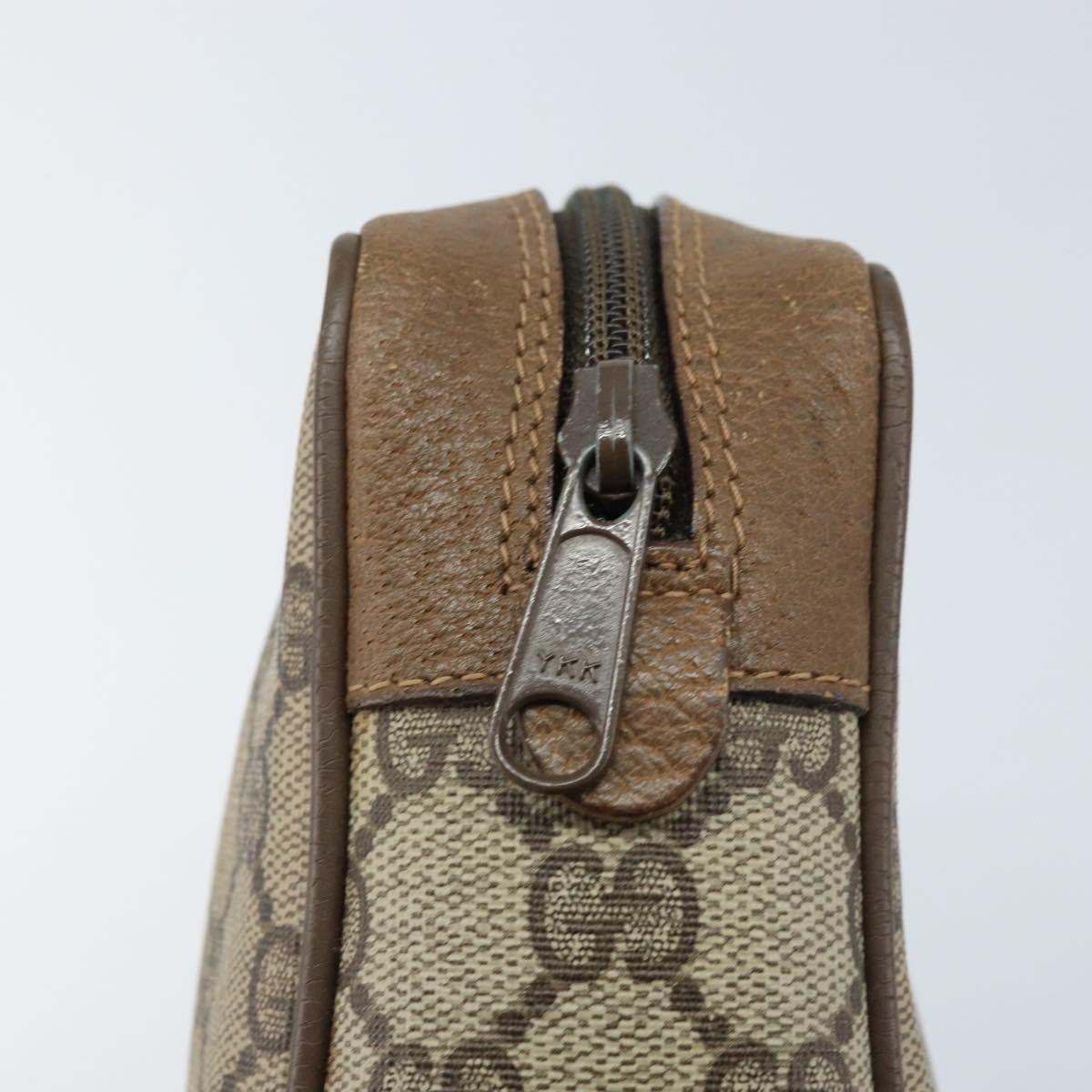 GUCCI GG Supreme Web Sherry Line Bag PVC Beige Gold Red 89 01 012 Auth th6601
