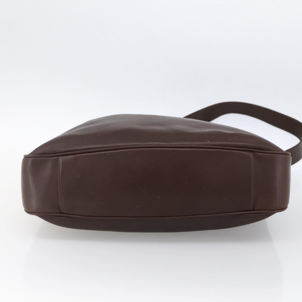 GUCCI Bamboo Shoulder Bag Leather 2way Brown Gold 001 1705 1577 Auth th6602