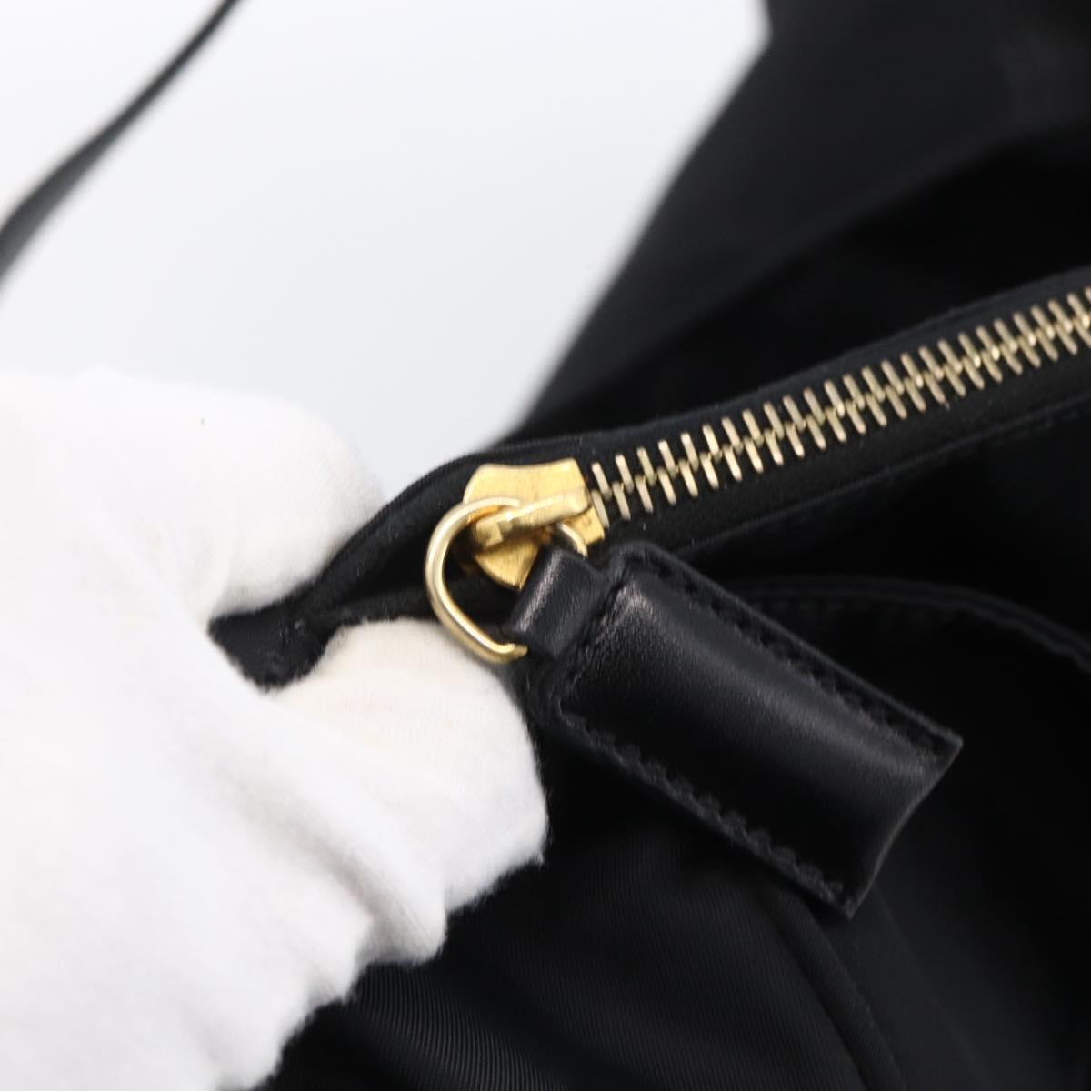FENDI Tote Bag Nylon Black Gold Auth th6603