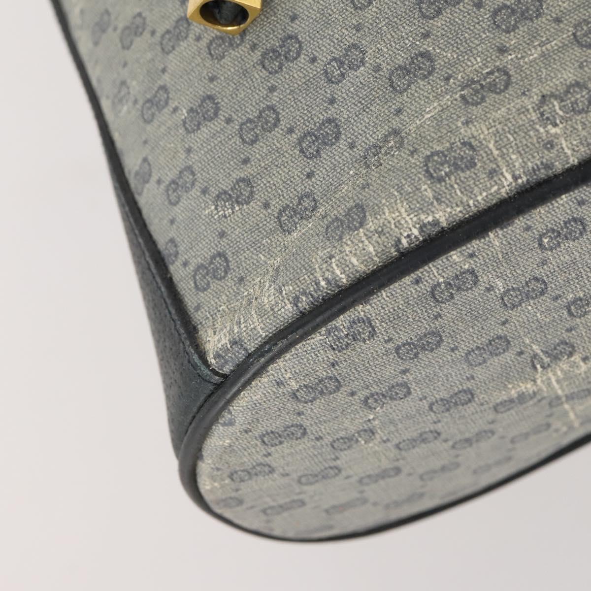 GUCCI Micro GG Supreme Sherry Line Bag PVC Navy Gold 164 02 034 Auth th6606
