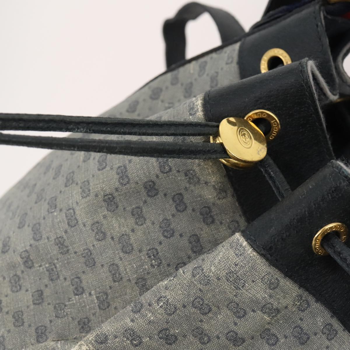 GUCCI Micro GG Supreme Sherry Line Bag PVC Navy Gold 164 02 034 Auth th6606
