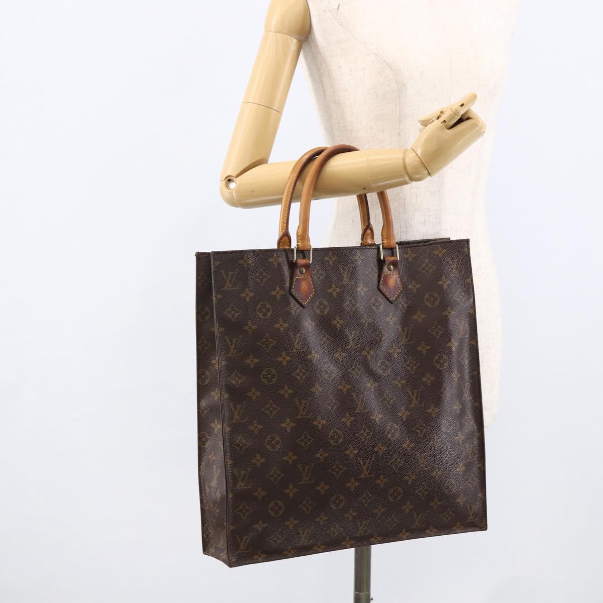 LOUIS VUITTON Monogram Sac Plat Hand Bag M51140 LV Auth th6610