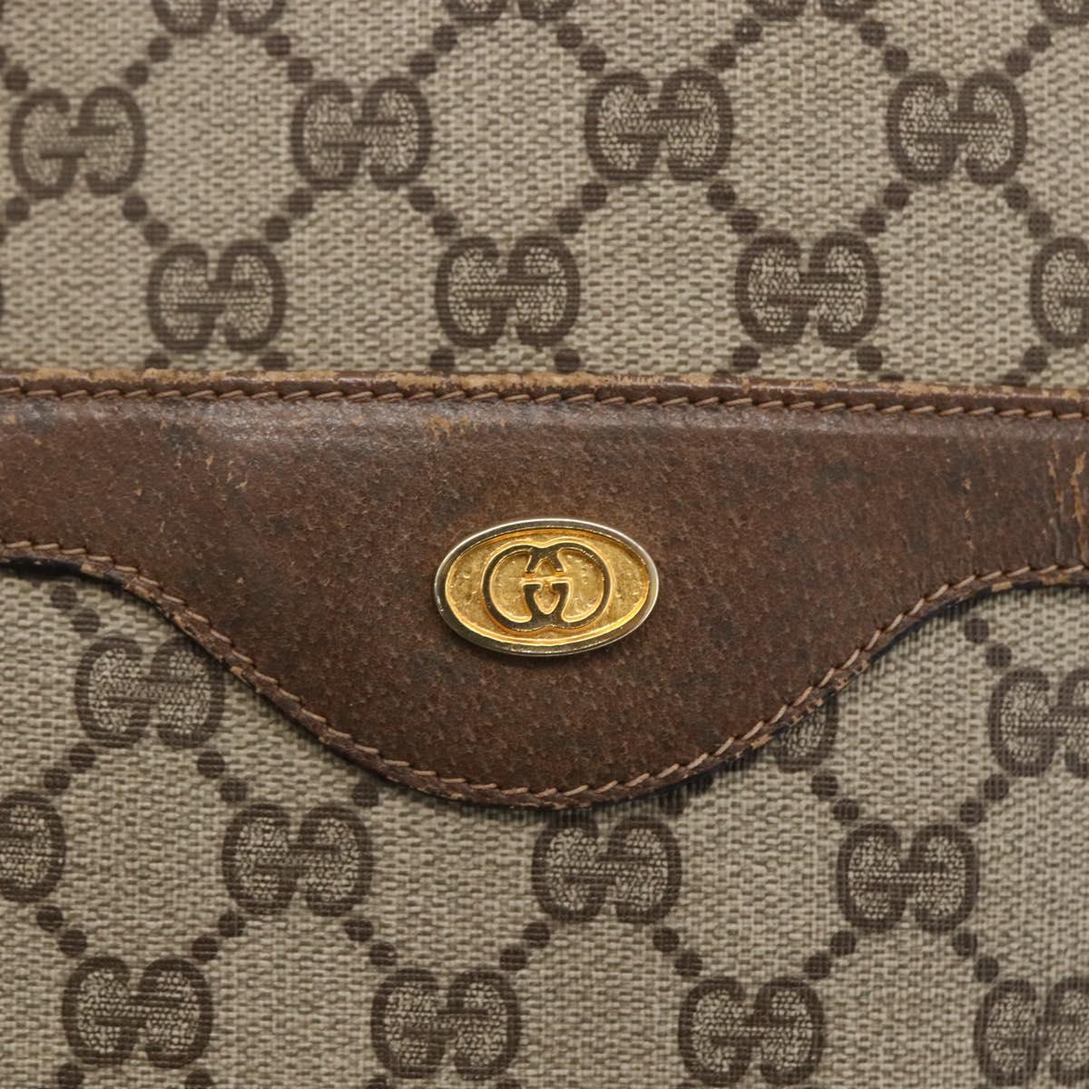 GUCCI GG Supreme Web Sherry Line Tote Bag PVC Beige Gold 39 02 003 Auth th6613