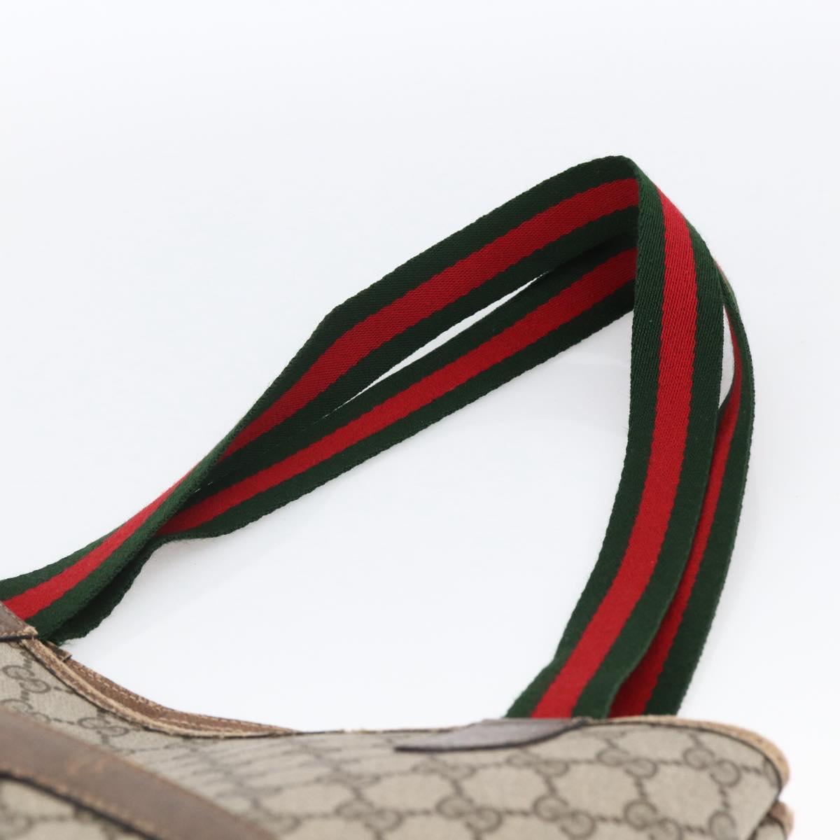 GUCCI GG Supreme Web Sherry Line Tote Bag PVC Beige Gold 39 02 003 Auth th6613