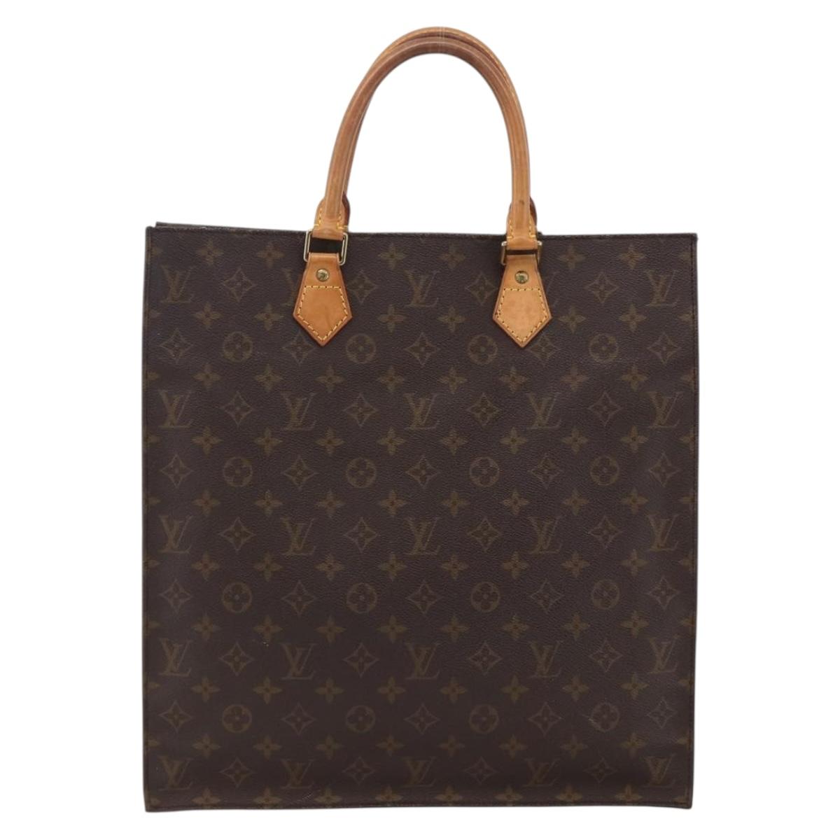 LOUIS VUITTON Monogram Sac Plat Hand Bag M51140 LV Auth th6622