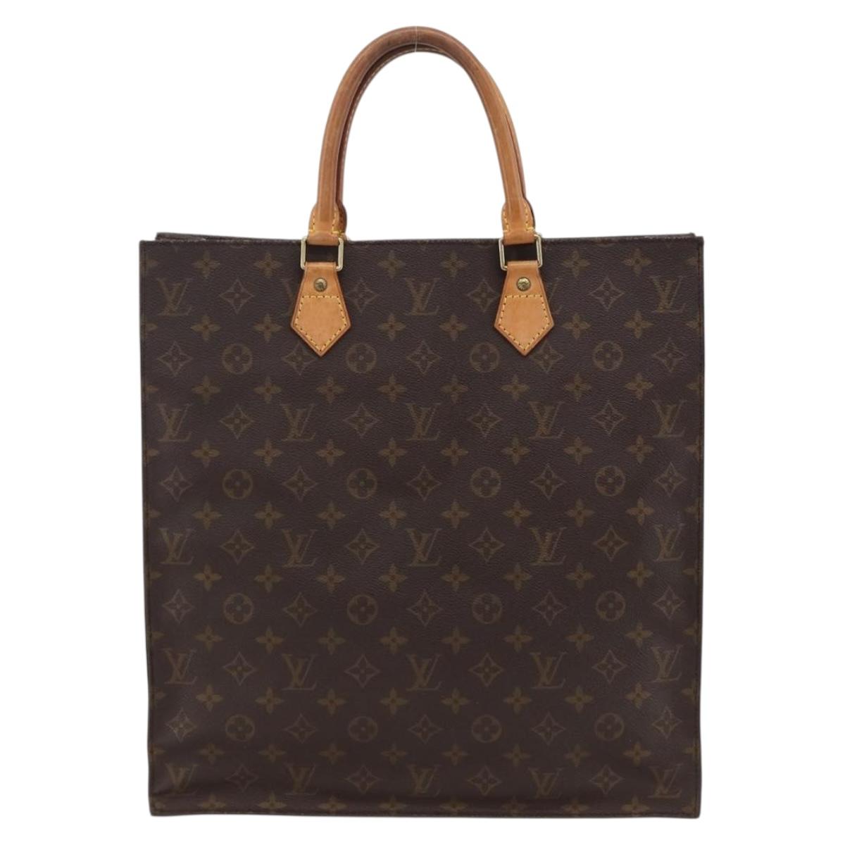 LOUIS VUITTON Monogram Sac Plat Hand Bag M51140 LV Auth th6622