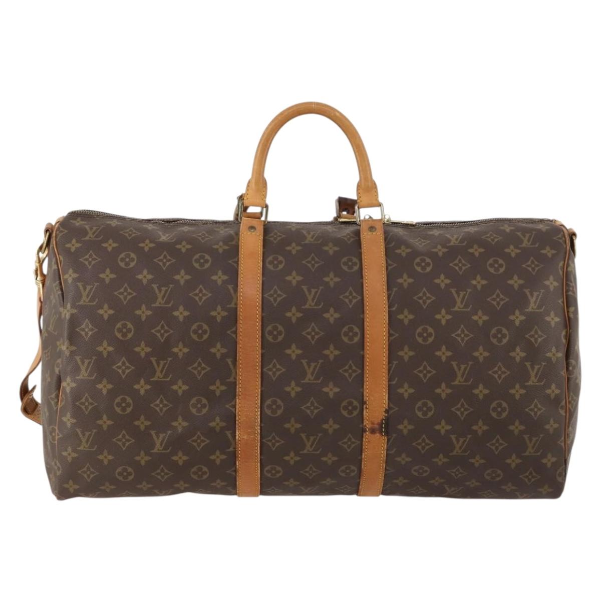 LOUIS VUITTON Monogram Keepall Bandouliere 55 Boston Bag M41414 LV Auth th6635