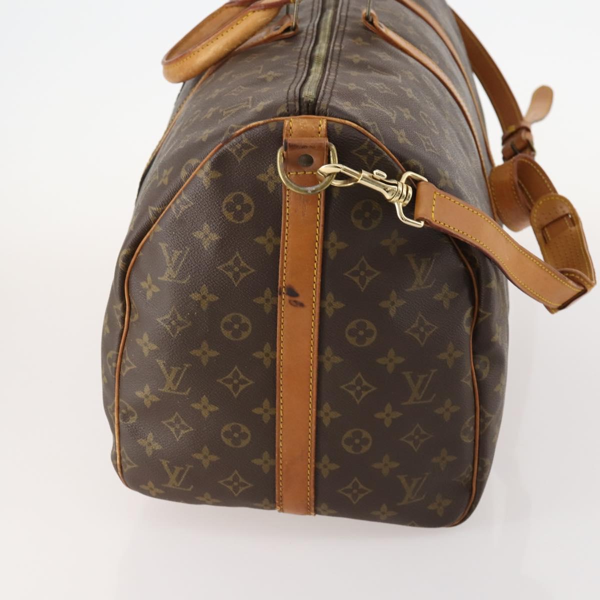 LOUIS VUITTON Monogram Keepall Bandouliere 55 Boston Bag M41414 LV Auth th6635