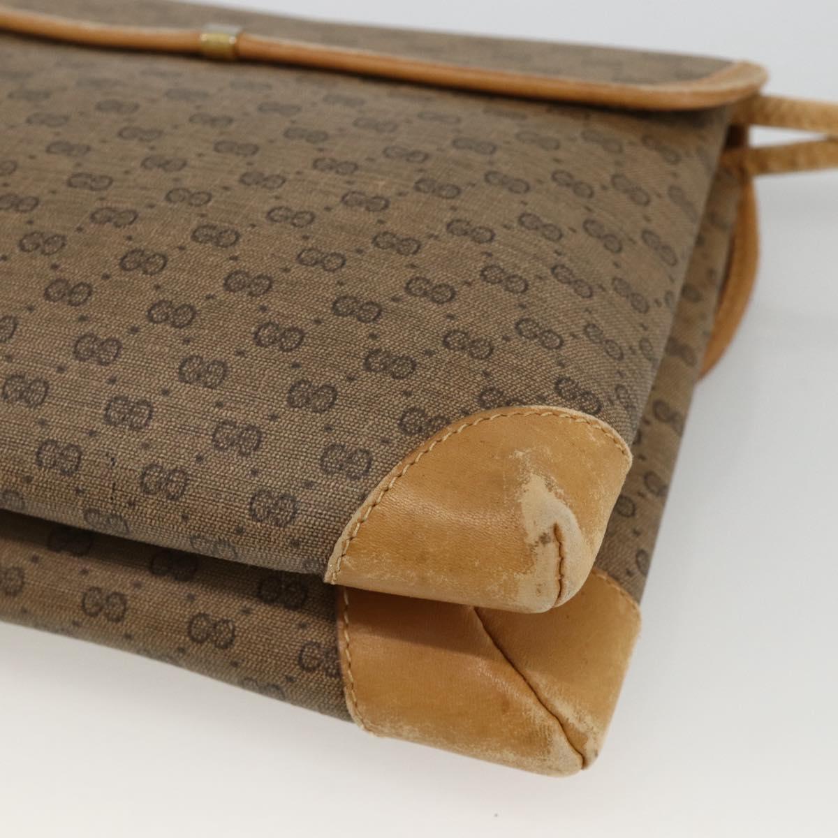 GUCCI Micro GG Supreme Shoulder Bag PVC Beige Gold 007 92 5548 Auth th6642