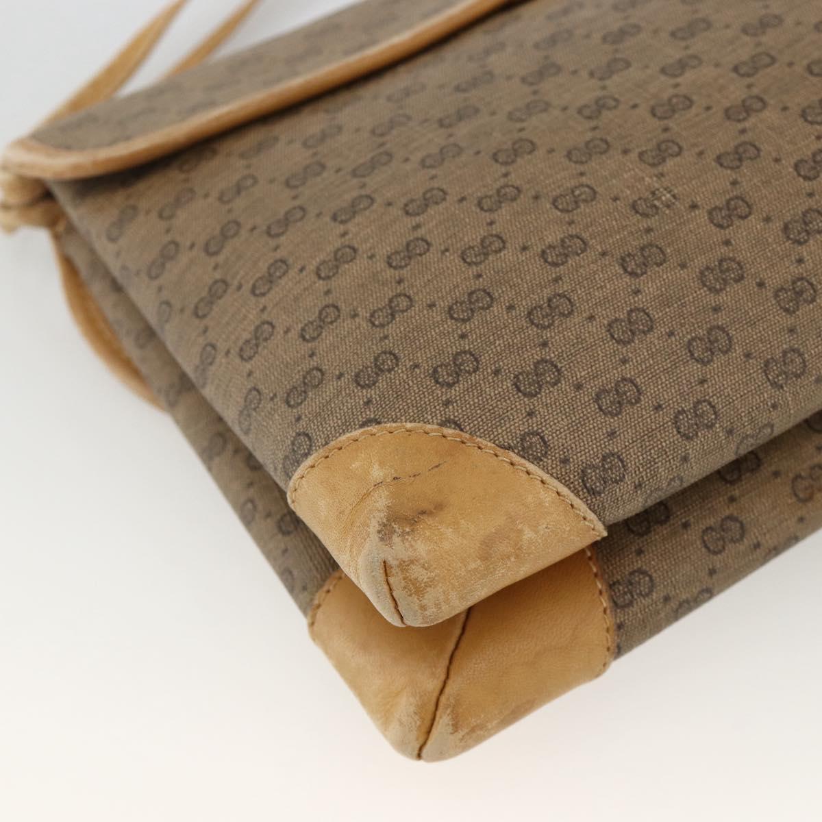 GUCCI Micro GG Supreme Shoulder Bag PVC Beige Gold 007 92 5548 Auth th6642