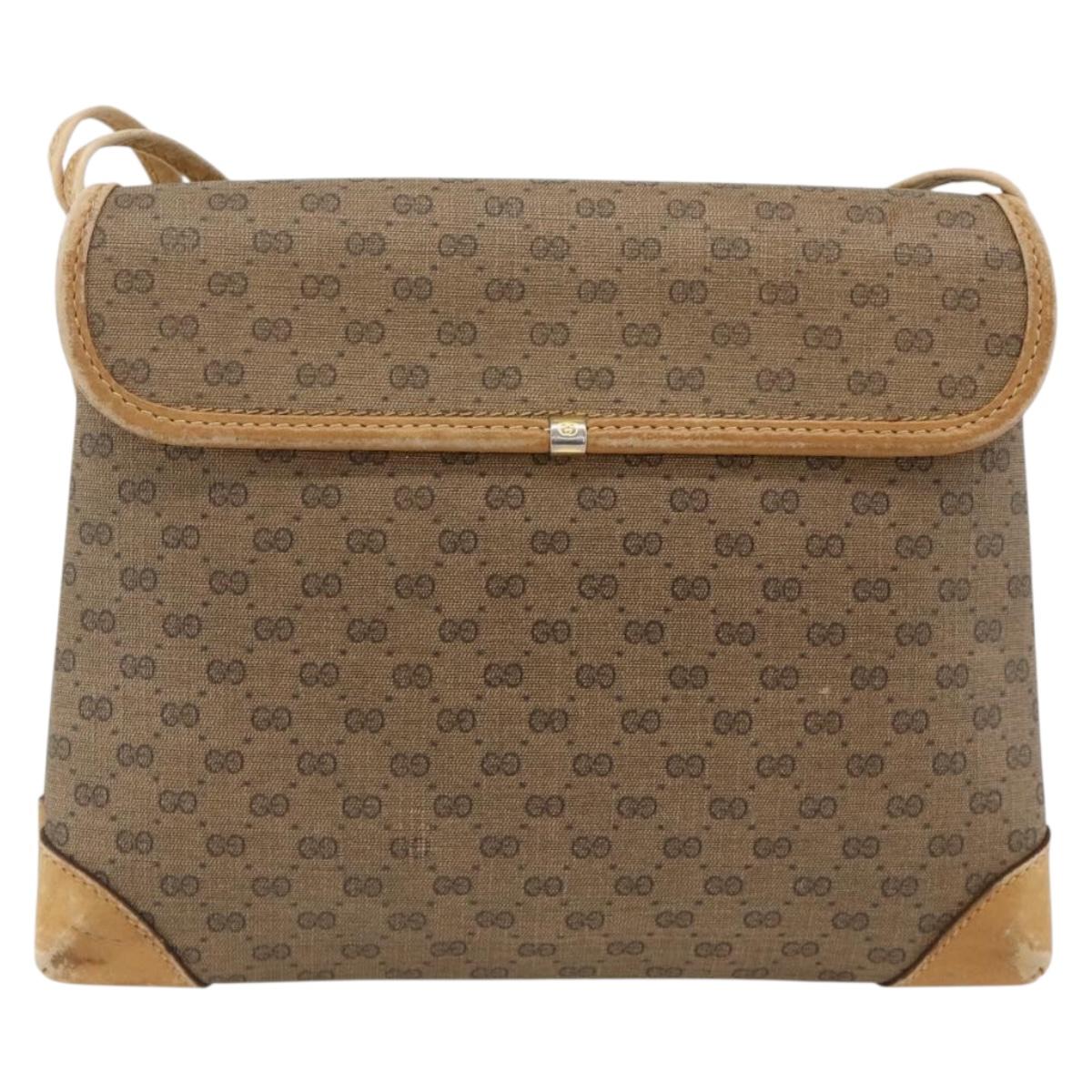 GUCCI Micro GG Supreme Shoulder Bag PVC Beige Gold 007 92 5548 Auth th6642
